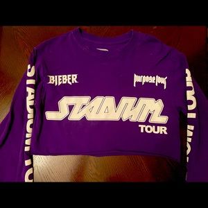Justin Bieber Cropped long Sleeve Top